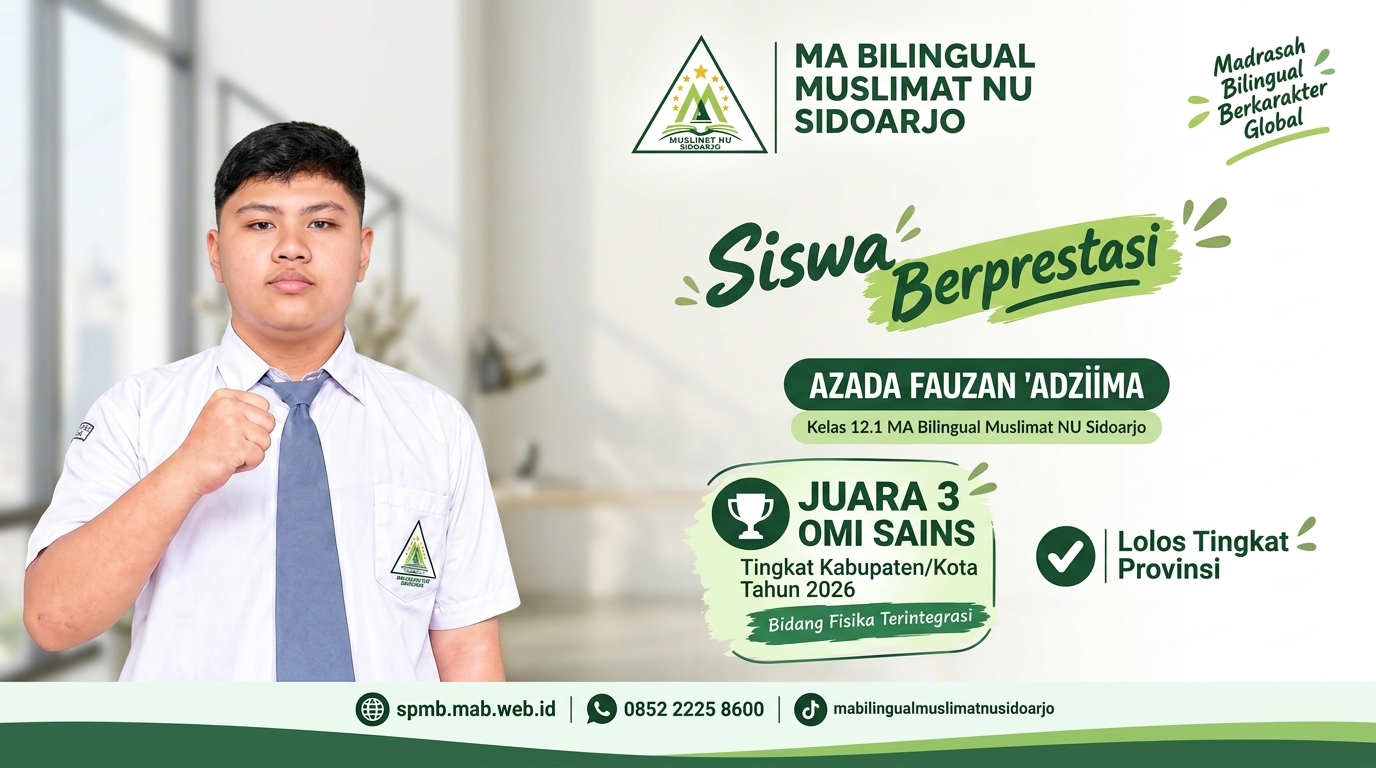 Banggakan Madrasah! Azada Fauzan 'Adziima Raih Juara 3 OMI Sains Fisika Terintegrasi 2026 dan Lolos ke Tingkat Provinsi